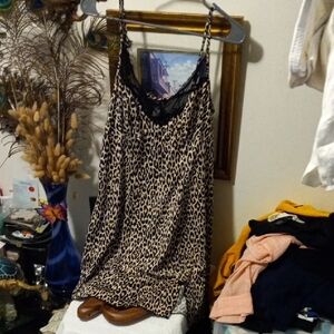 Secret Treasures Leopard-Print Slip with Black Accents